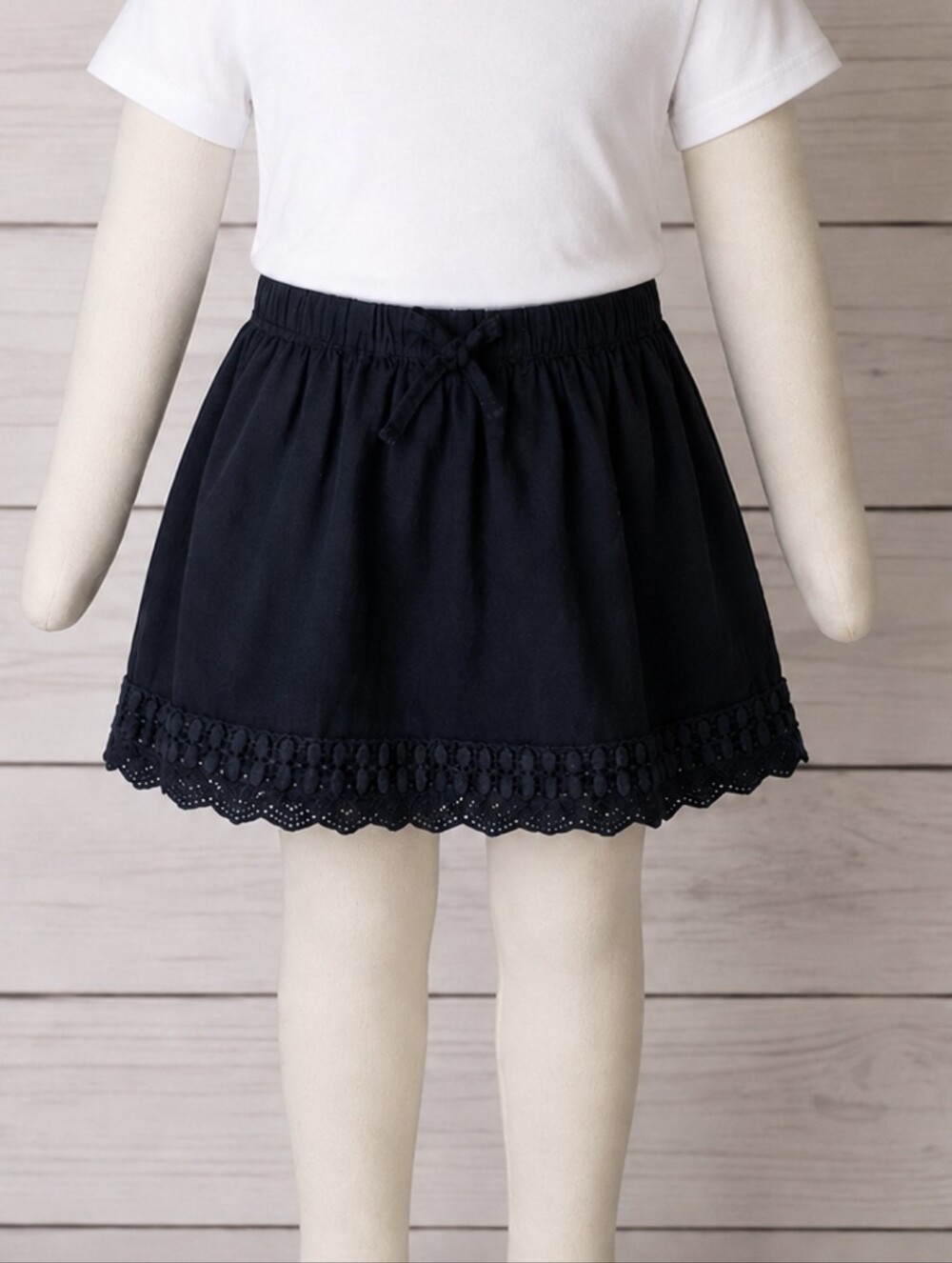 Old Navy Navy Blue Elastic Waist with Detailed Hem Lightweight Skirt Lg. 10/12